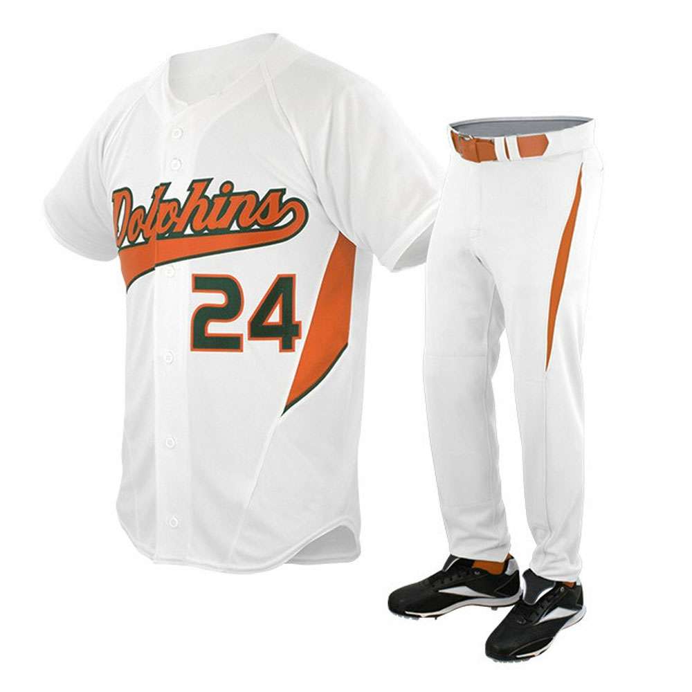White and Orange Baseball Uniform